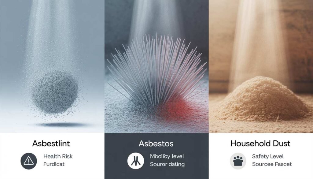 Asbestlint vs Asbestos vs Household Dust